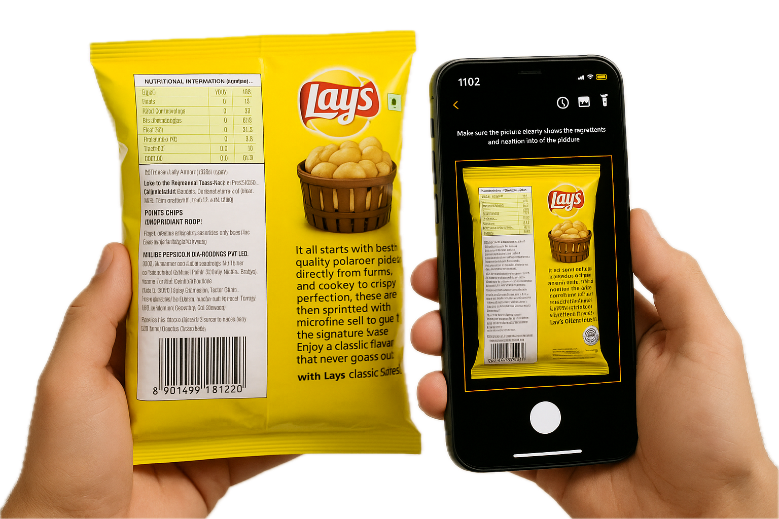 Scanning food product barcode with What2Eat app
